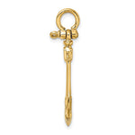 Load image into Gallery viewer, 14K Yellow Gold 3-D Texture Anchor Charm Pendant
