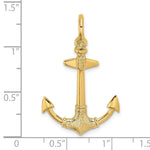 Load image into Gallery viewer, 14K Yellow Gold 3-D Texture Anchor Charm Pendant

