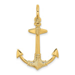 Load image into Gallery viewer, 14K Yellow Gold 3-D Texture Anchor Charm Pendant
