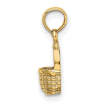 Load image into Gallery viewer, 14K Yellow Gold 2-D Flat Back Mini Basket Charm Pendant
