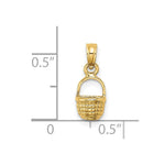 Load image into Gallery viewer, 14K Yellow Gold 2-D Flat Back Mini Basket Charm Pendant
