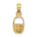 Load image into Gallery viewer, 14K Yellow Gold 2-D Flat Back Mini Basket Charm Pendant
