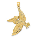 Load image into Gallery viewer, 14K Yellow Gold 2-D Flying Pelican Charm Pendant
