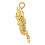 Load image into Gallery viewer, 14K Yellow Gold 3-D Textured LARGE MERMAID Charm Pendant
