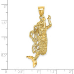 Load image into Gallery viewer, 14K Yellow Gold 3-D Textured LARGE MERMAID Charm Pendant
