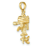 Load image into Gallery viewer, 14K Yellow Gold 3-D Moveabel BOAT ENGINE Charm Pendant
