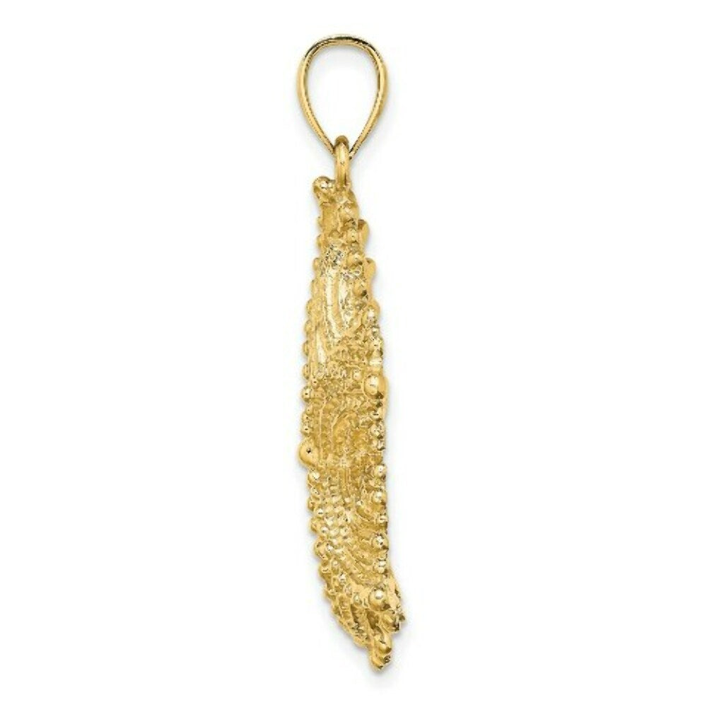 14K Yellow Gold 2-D Starfish Charm Pendant