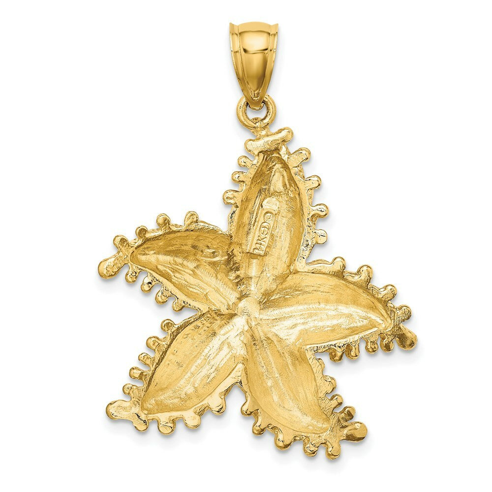 14K Yellow Gold 2-D Starfish Charm Pendant