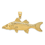 Load image into Gallery viewer, 14K Yellow Gold 3-D Snook Fish Charm Pendant
