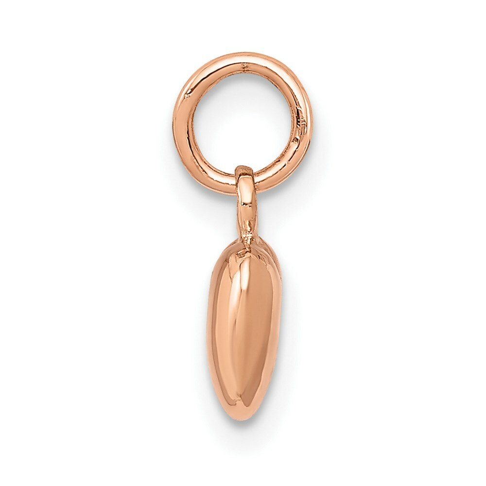 14K Rose Gold Solid Polished 3-Dimensional Medium Heart Charm