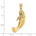Load image into Gallery viewer, 14K Yellow Gold 3-D Polished Manatee Charm Pendant
