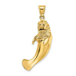 Load image into Gallery viewer, 14K Yellow Gold 3-D Polished Manatee Charm Pendant

