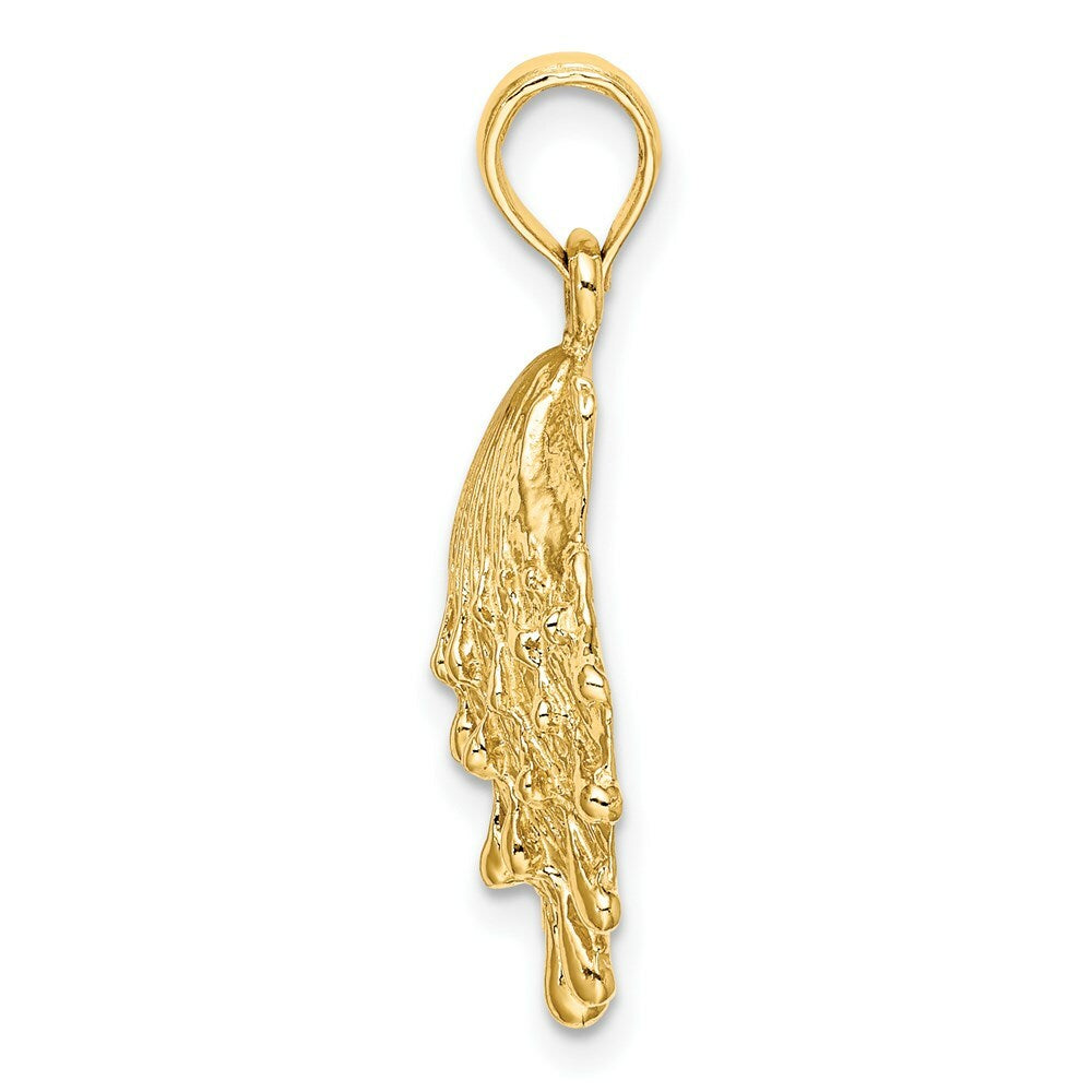 14K Yellow Gold Lions Paw Shell Charm Pendant