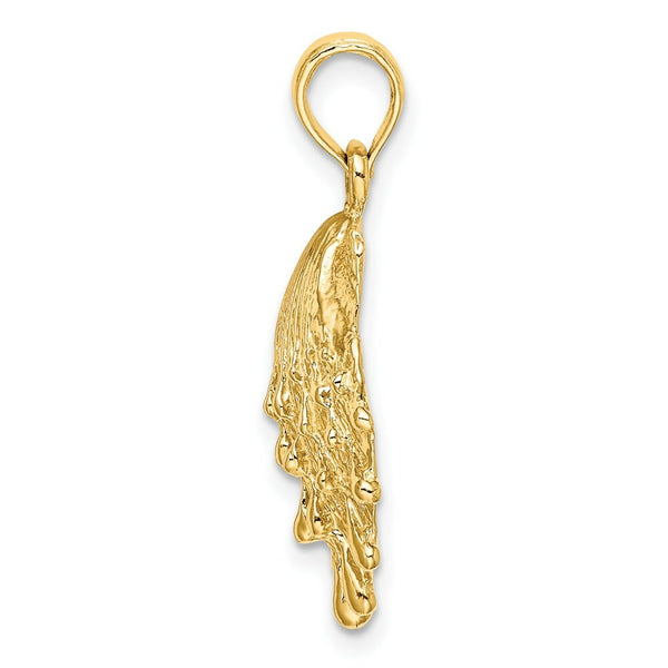 14K Yellow Gold Lions Paw Shell Charm Pendant