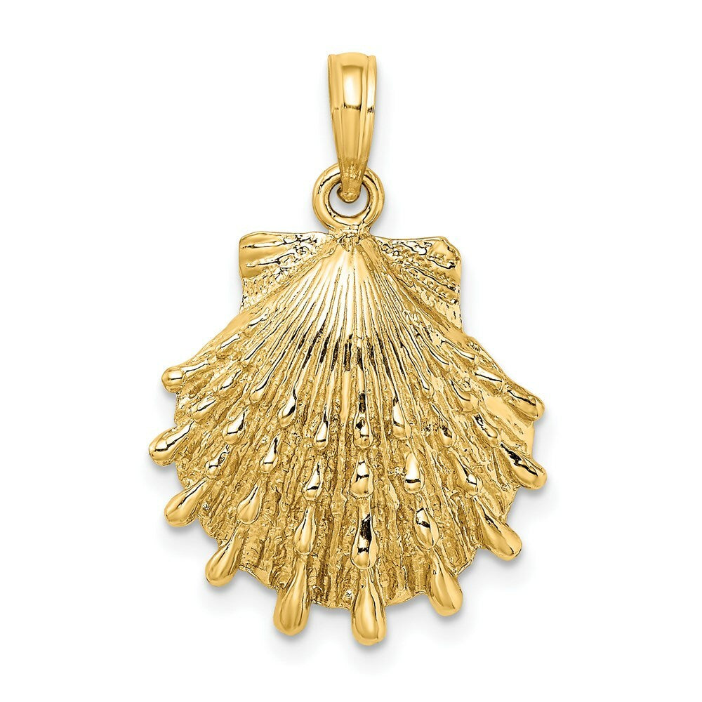 14K Yellow Gold Lions Paw Shell Charm Pendant