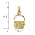 Load image into Gallery viewer, 14K Yellow Gold 2-D NANTUCKET BASKET Charm Pendant
