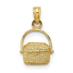 Load image into Gallery viewer, 14K Yellow Gold 2-D NANTUCKET BASKET Charm Pendant
