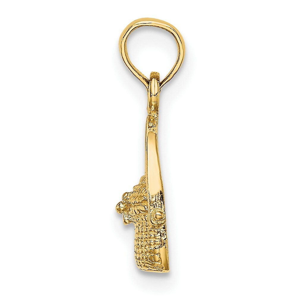 14K Yellow Gold 2-D NANTUCKET BASKET Charm Pendant