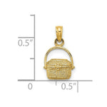 Load image into Gallery viewer, 14K Yellow Gold 2-D NANTUCKET BASKET Charm Pendant
