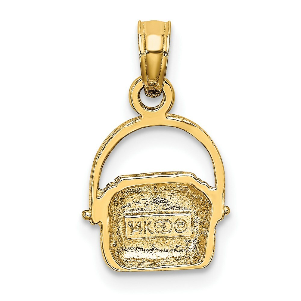 14K Yellow Gold 2-D NANTUCKET BASKET Charm Pendant