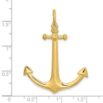 Load image into Gallery viewer, 14K Yellow Gold 3-D Large Anchor Charm Pendant
