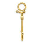 Load image into Gallery viewer, 14K Yellow Gold 3-D Small Anchor With Shackle Bail Charm Pendant
