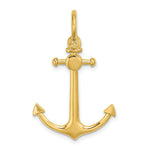 Load image into Gallery viewer, 14K Yellow Gold 3-D Small Anchor With Shackle Bail Charm Pendant
