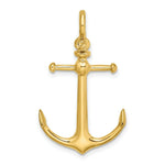 Load image into Gallery viewer, 14K Yellow Gold 3-D Anchor With Shackle Bail Charm Pendant
