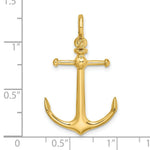 Load image into Gallery viewer, 14K Yellow Gold 3-D Anchor With Shackle Bail Charm Pendant
