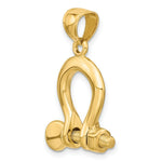 Load image into Gallery viewer, 14K Yellow Gold 3-D Large Shackle Charm Pendant
