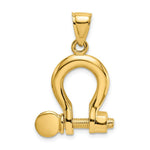 Load image into Gallery viewer, 14K Yellow Gold 3-D Large Shackle Charm Pendant
