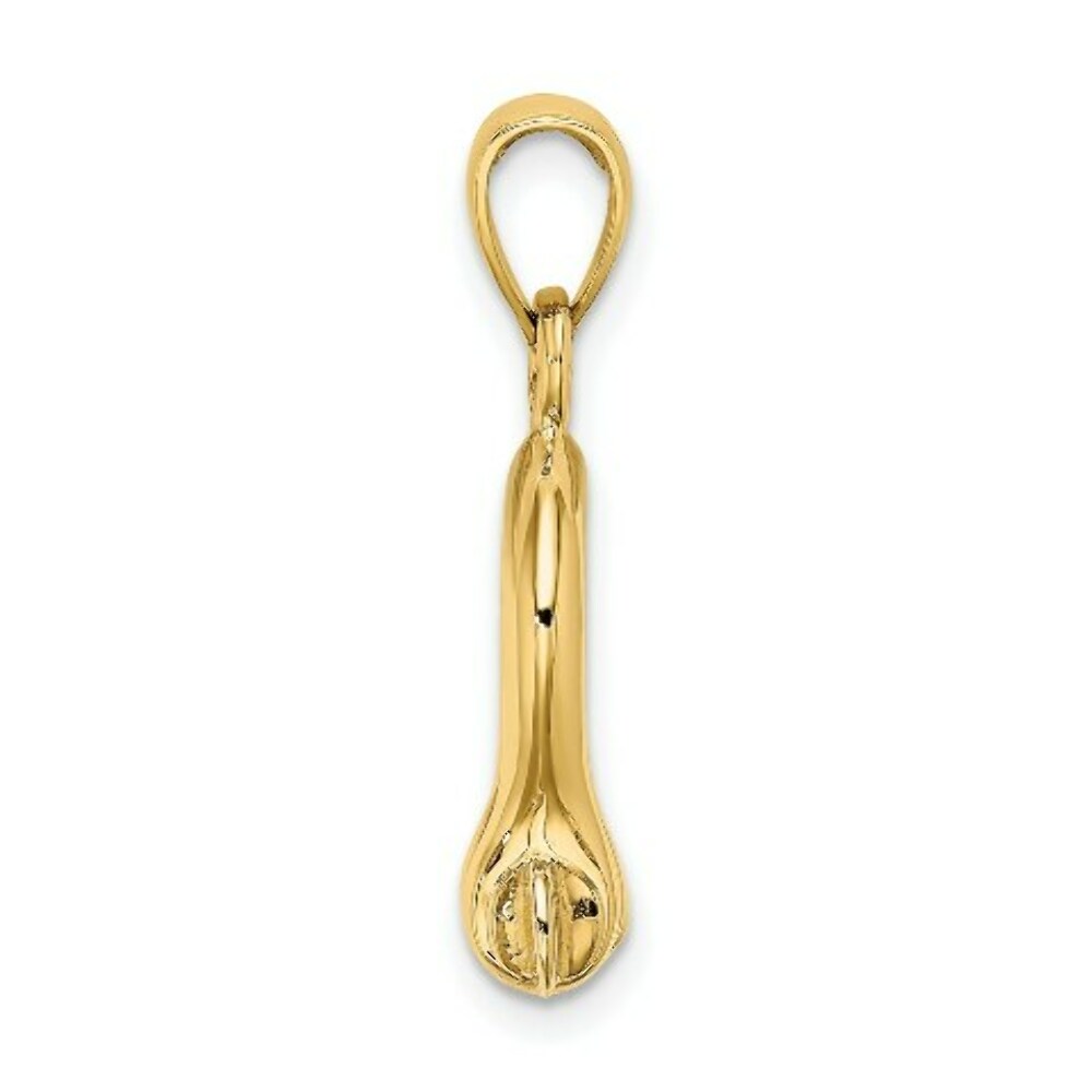 14K Yellow Gold 3-D MEDIUM Shackle Link Screw Charm Pendant