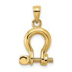 Load image into Gallery viewer, 14K Yellow Gold 3-D MEDIUM Shackle Link Screw Charm Pendant
