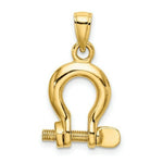 Load image into Gallery viewer, 14K Yellow Gold 3-D MEDIUM Shackle Link Screw Charm Pendant
