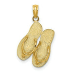 Load image into Gallery viewer, 14K Yellow Gold Polished Large MARCO ISLAND Double Flip-Flop Charm Pendant
