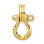 Load image into Gallery viewer, 14K Yellow Gold 3-D LARGE Shackle With PULLEY BAIL Charm Pendant
