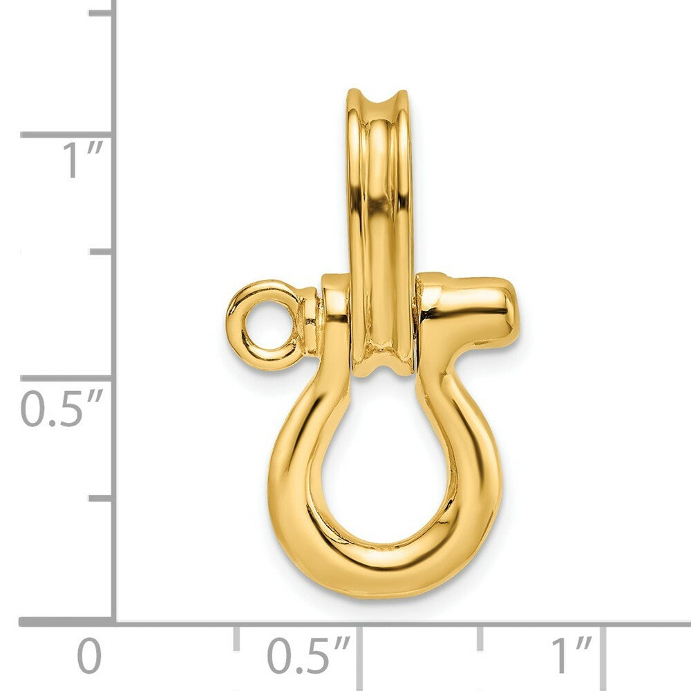 14K Yellow Gold 3-D Medium Shackle Charm Pendant