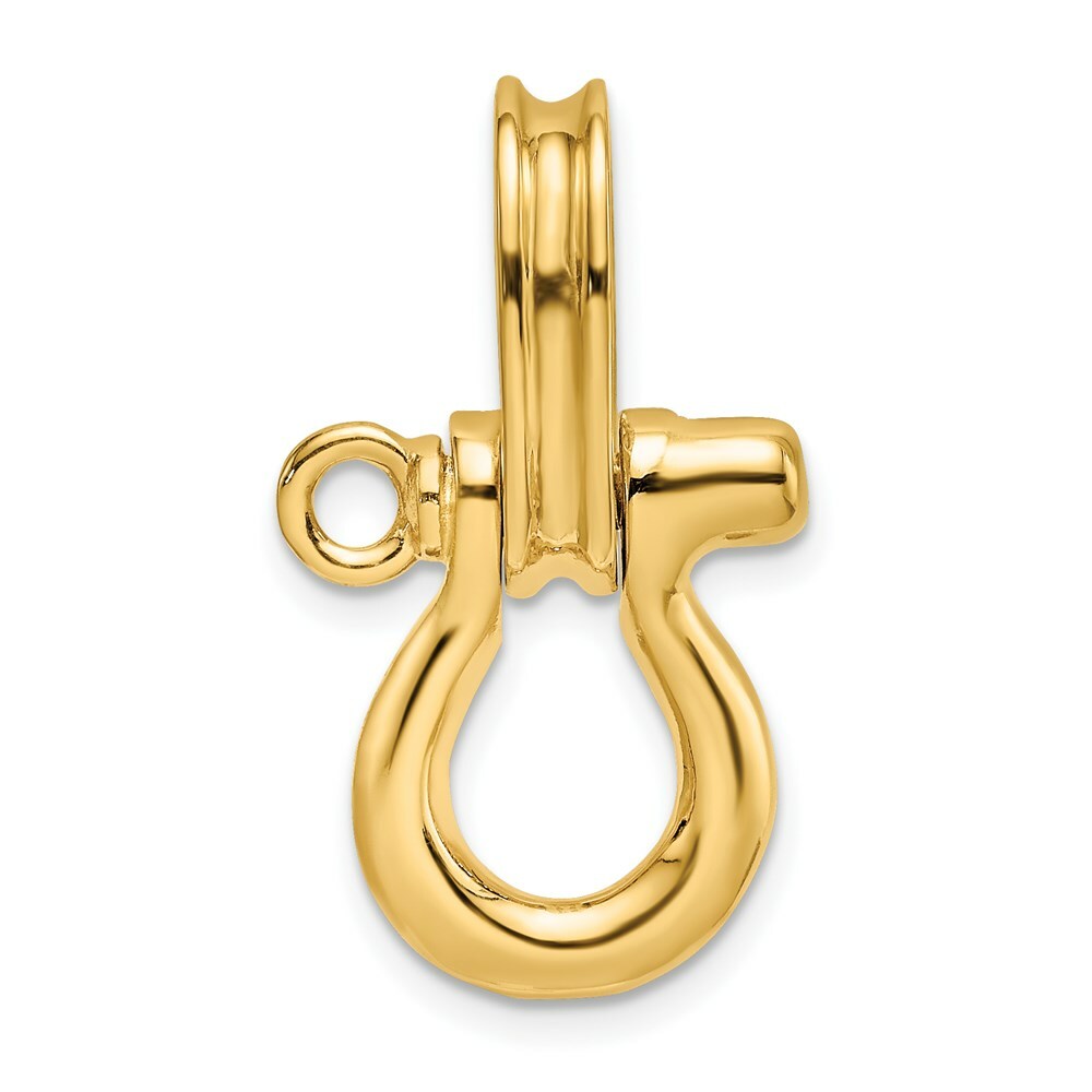 14K Yellow Gold 3-D Medium Shackle Charm Pendant