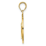 Load image into Gallery viewer, 14K Yellow Gold BARBADOS On Round Frame With Trident Spear Charm Pendant
