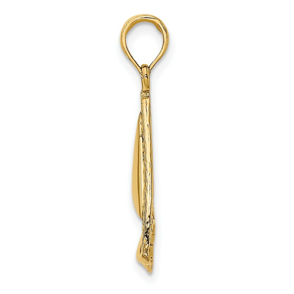 14K Yellow Gold 2-D Sailboat Charm Pendant