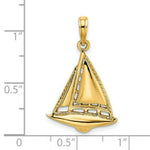 Load image into Gallery viewer, 14K Yellow Gold 2-D Sailboat Charm Pendant
