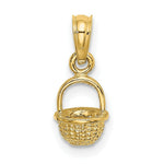 Load image into Gallery viewer, 14K Yellow Gold 3-D Mini BASKET Charm Pendant
