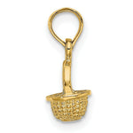 Load image into Gallery viewer, 14K Yellow Gold 3-D Mini BASKET Charm Pendant
