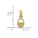 Load image into Gallery viewer, 14K Yellow Gold 3-D Mini BASKET Charm Pendant
