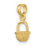 Load image into Gallery viewer, 14K Yellow Gold 3-D Mini BASKET Charm Pendant
