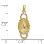 Load image into Gallery viewer, 14K Yellow Gold 3-D 2 Handles Oval Basket Charm Pendant
