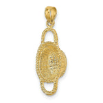 Load image into Gallery viewer, 14K Yellow Gold 3-D 2 Handles Oval Basket Charm Pendant
