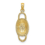 Load image into Gallery viewer, 14K Yellow Gold 3-D 2 Handles Oval Basket Charm Pendant
