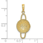 Load image into Gallery viewer, 14K Yellow Gold 3-D 2 Handles Round Basket Charm Pendant
