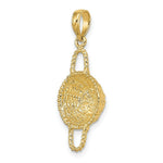 Load image into Gallery viewer, 14K Yellow Gold 3-D 2 Handles Round Basket Charm Pendant
